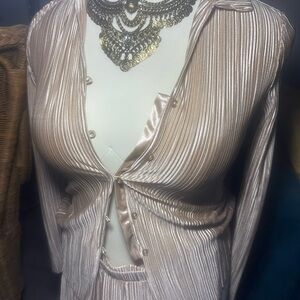 Rachel Zoe Gold Pleated Elegant Set